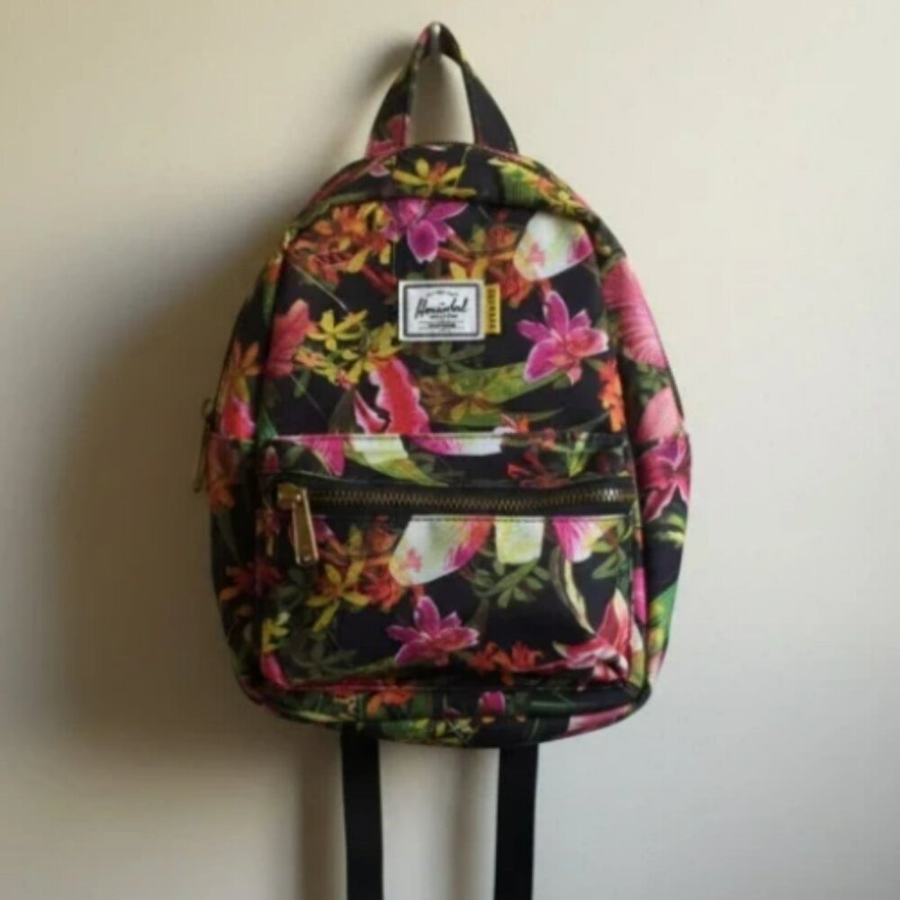 Herschel Supply Co. Nova Mini Backpack Black Tropical Hawaiian Floral Print
